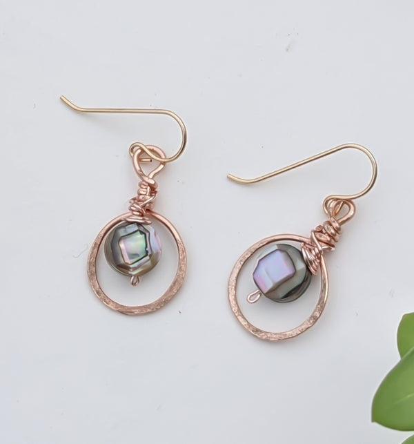 Delicate Abalone Hoop Earrings